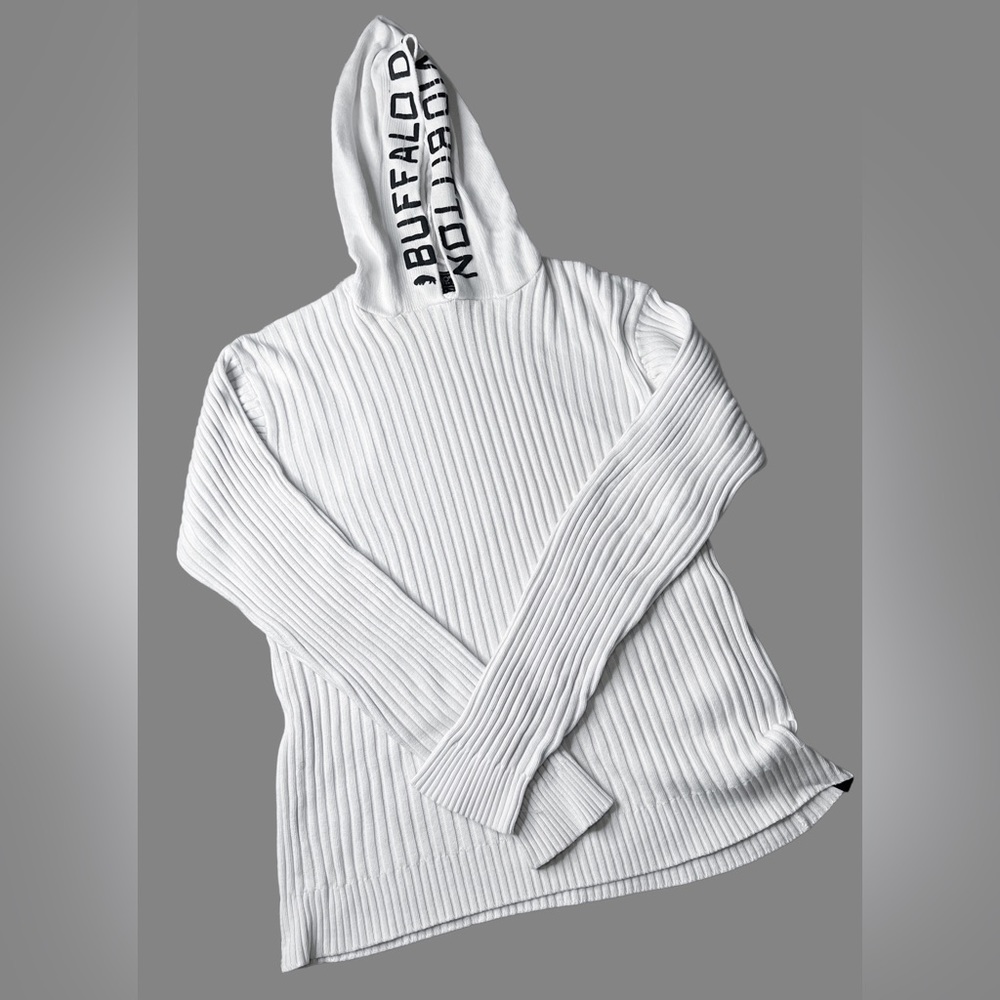 Buffalo David Bitton Sweater Mens Large White Hoodie